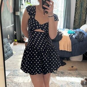 Navy Polka Dot Dress